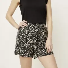NEWPORT - Short Tiro Alto Classic Fit Mujer Viscosa