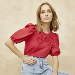 BASEMENT - Polera Manga Corta Algodón Mujer