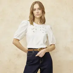 BASEMENT - Polera Manga Corta Algodón Mujer