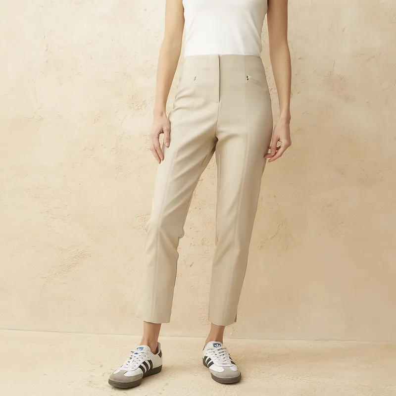 BASEMENT - Pantalón Sastre Slim Fit Tiro Alto Mujer Basement