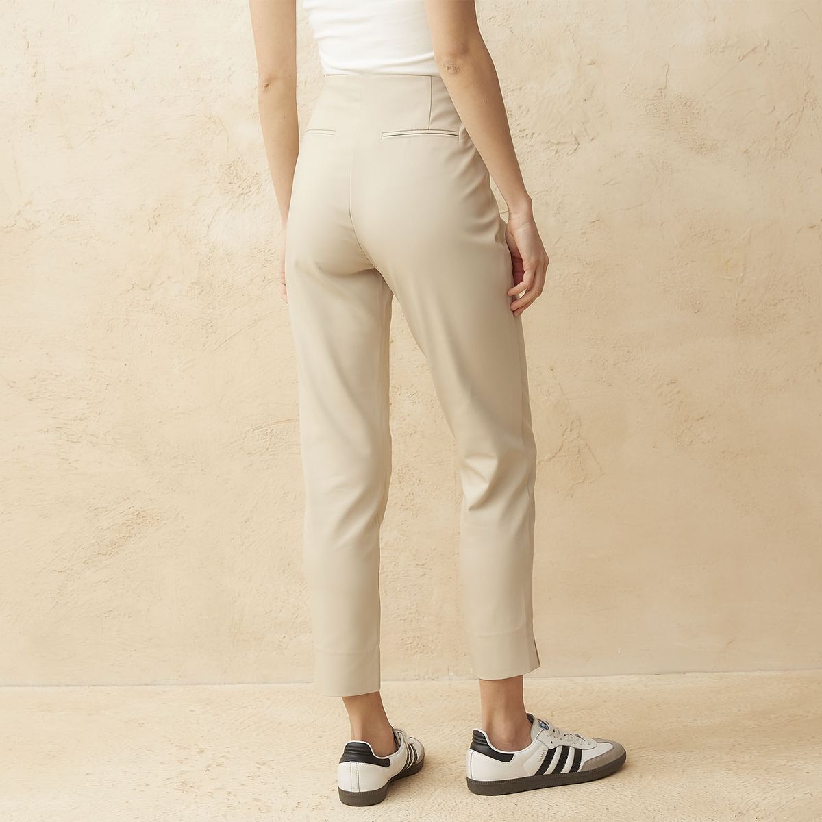 BASEMENT - Pantalón Sastre Slim Fit Tiro Alto Mujer Basement