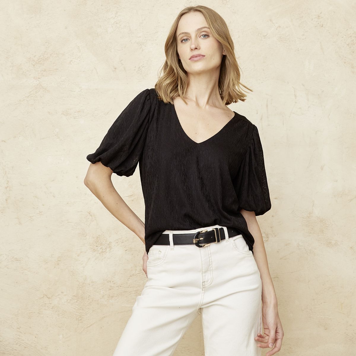 BASEMENT - Polera Manga Corta Mujer Basement