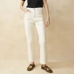 BASEMENT - Jeans Straight Tiro Alto Mujer