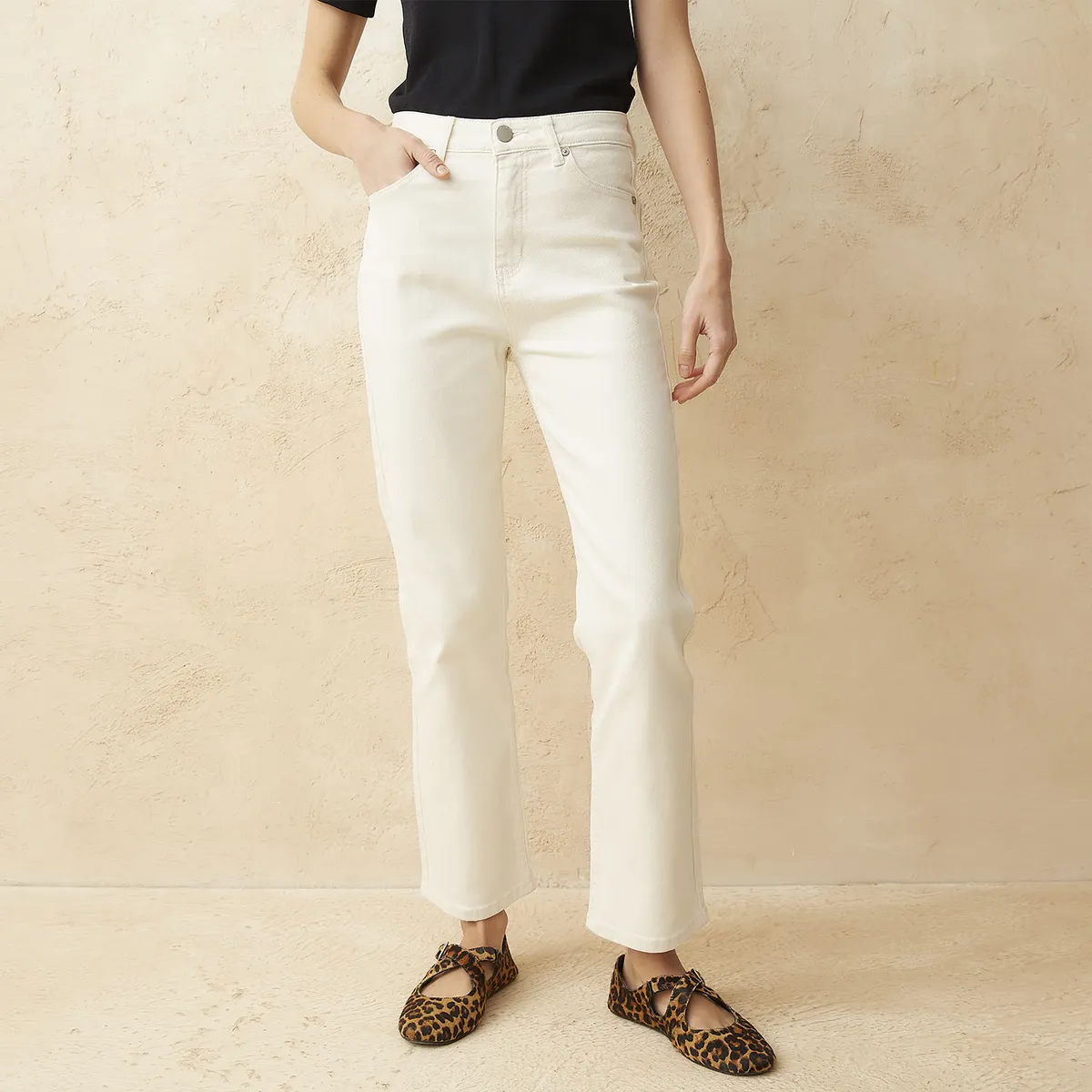 BASEMENT - Jeans Straight Tiro Alto Mujer Basement