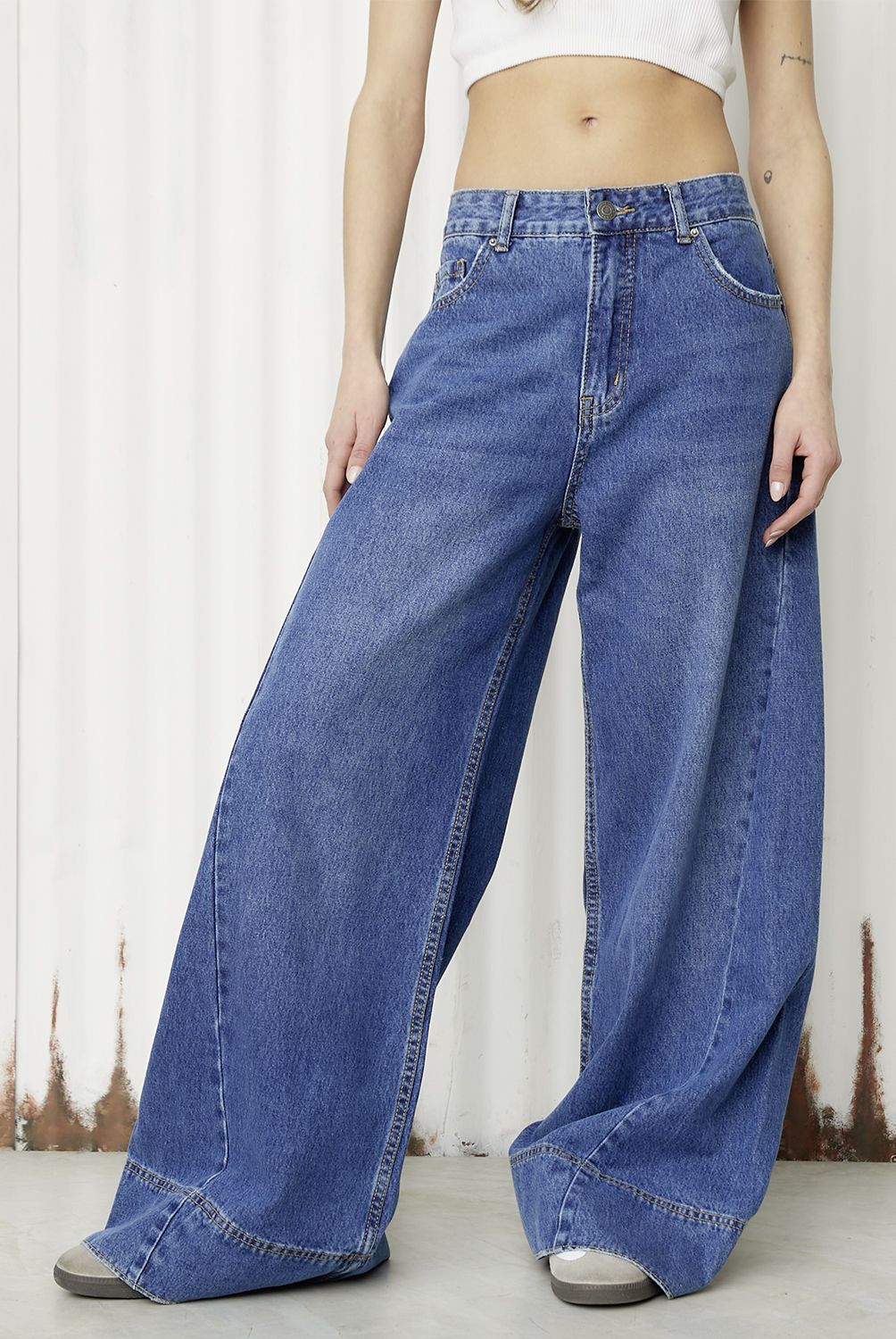 AMERICANINO - Jeans Wide Leg Tiro Alto Mujer Americanino