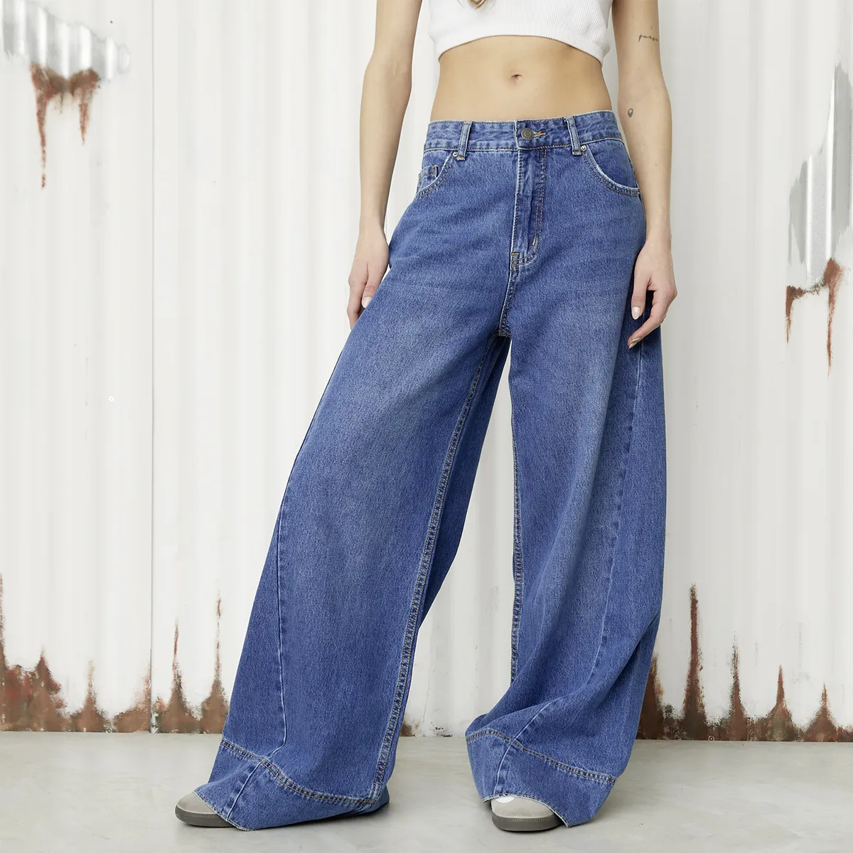 AMERICANINO - Jeans Wide Leg Tiro Bajo Mujer Americanino