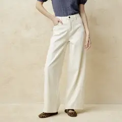 BASEMENT - Jeans Wide Leg Tiro Medio Mujer