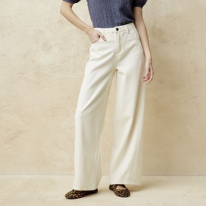BASEMENT - Jeans Wide Leg Tiro Medio Mujer Basement