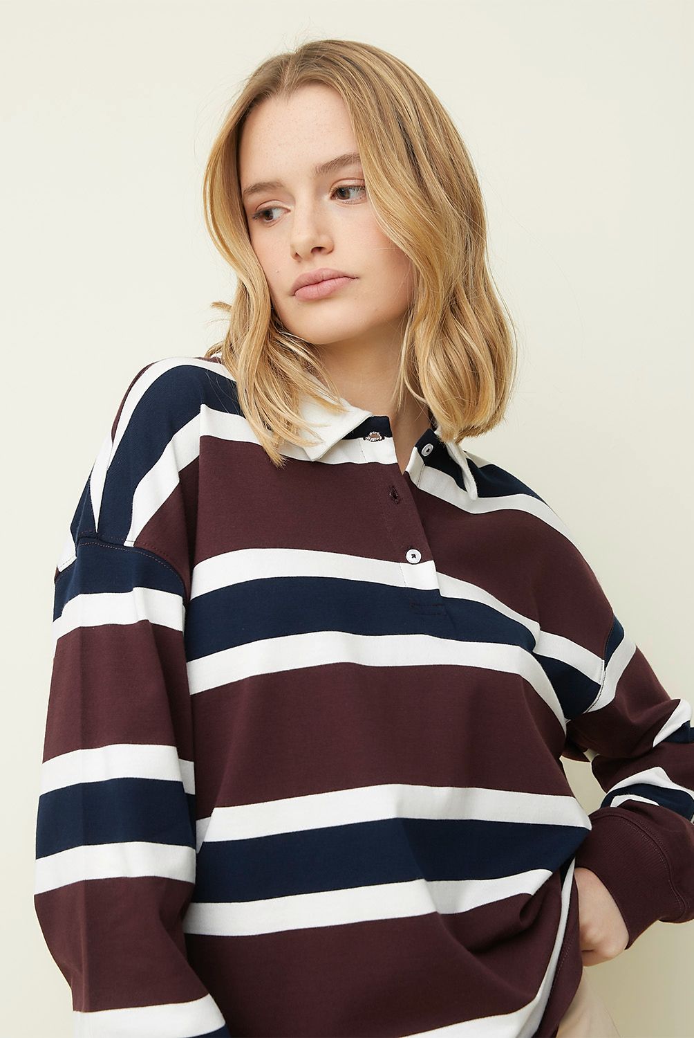 SYBILLA - Polera Manga Larga Algodón Mujer Sybilla