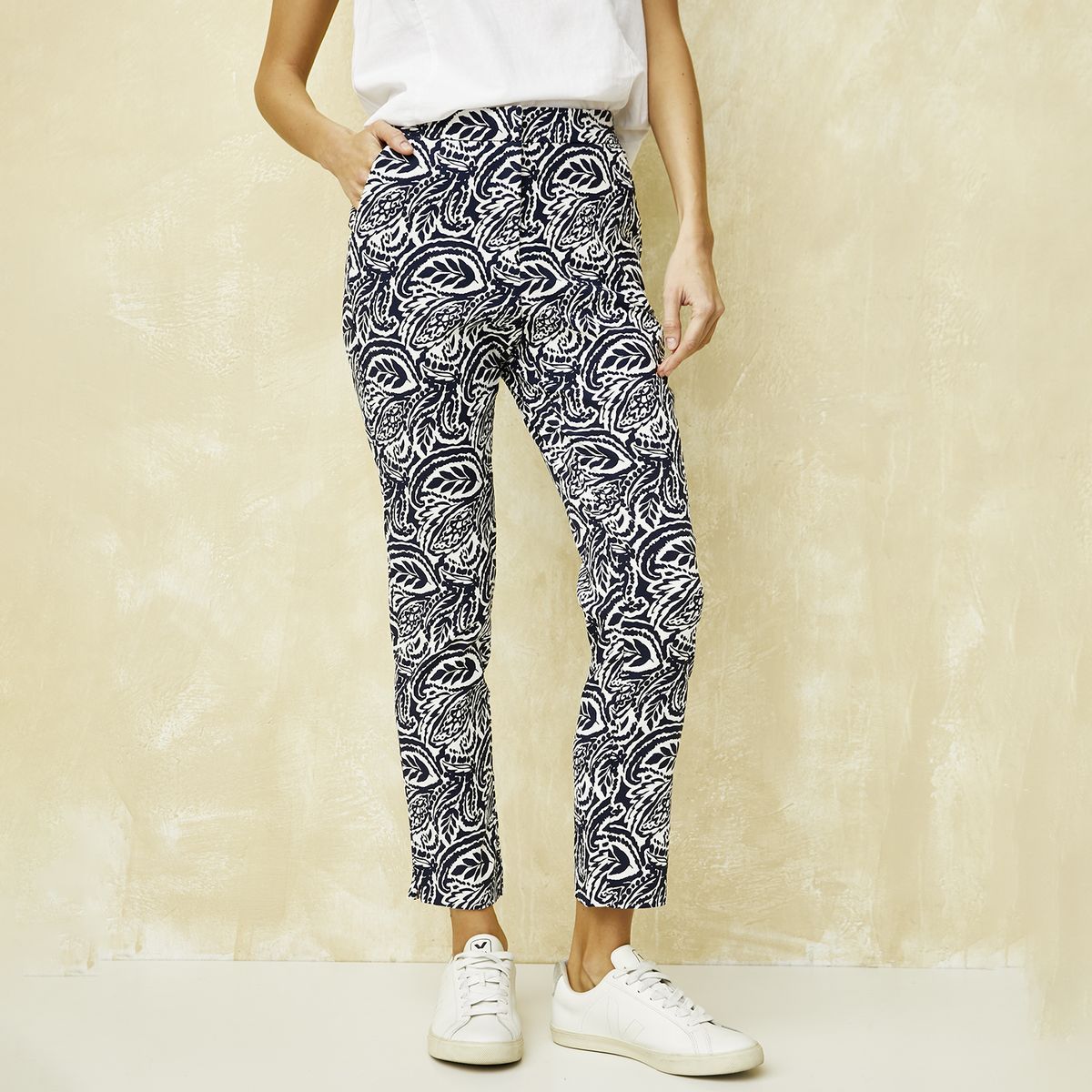 UNIVERSITY CLUB - Pantalón Viscosa Straight Tiro Alto Mujer University Club