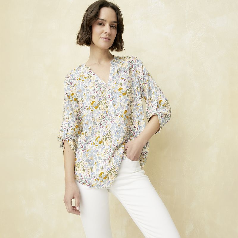 UNIVERSITY CLUB - Blusa Manga Larga Mujer University Club Viscosa Flores