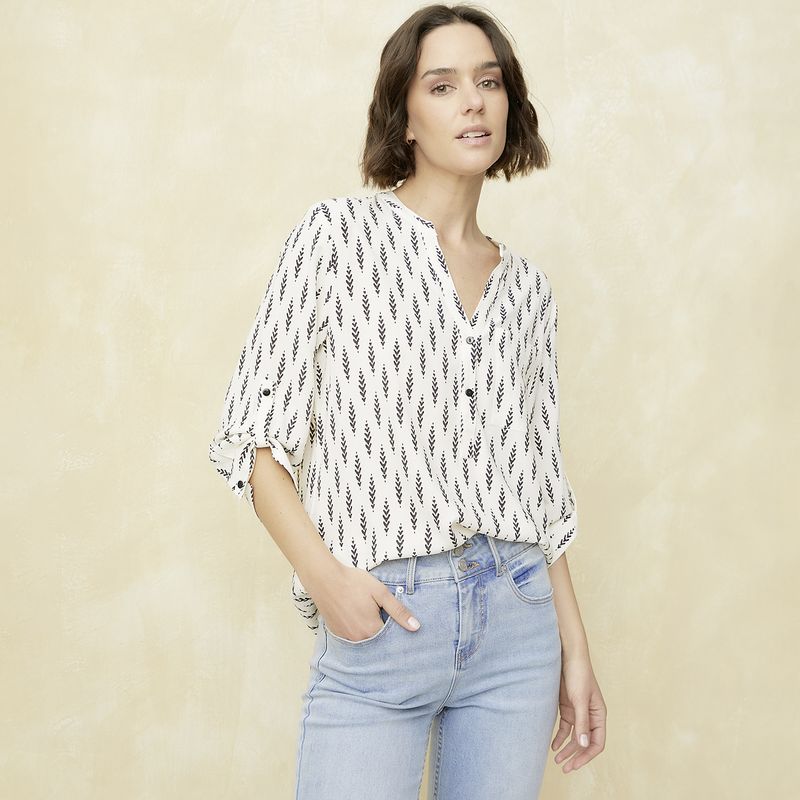 UNIVERSITY CLUB - Blusa Manga Larga Mujer University Club Viscosa Flores