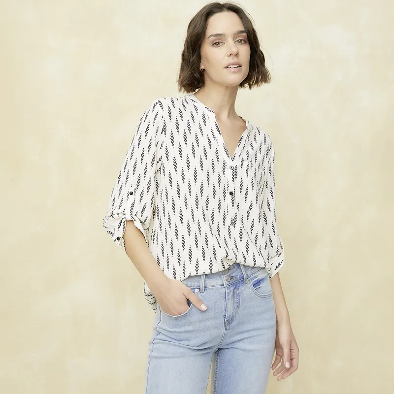 UNIVERSITY CLUB - Blusa Manga Larga Mujer University Club Viscosa Flores