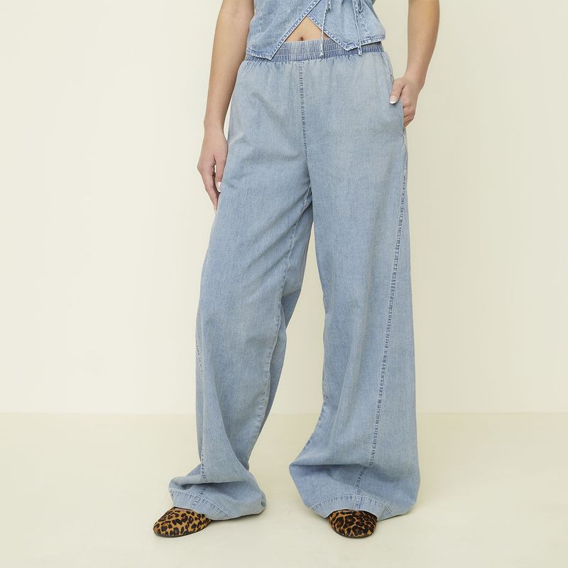 SYBILLA - Pantalon Mujer Azul Sybilla