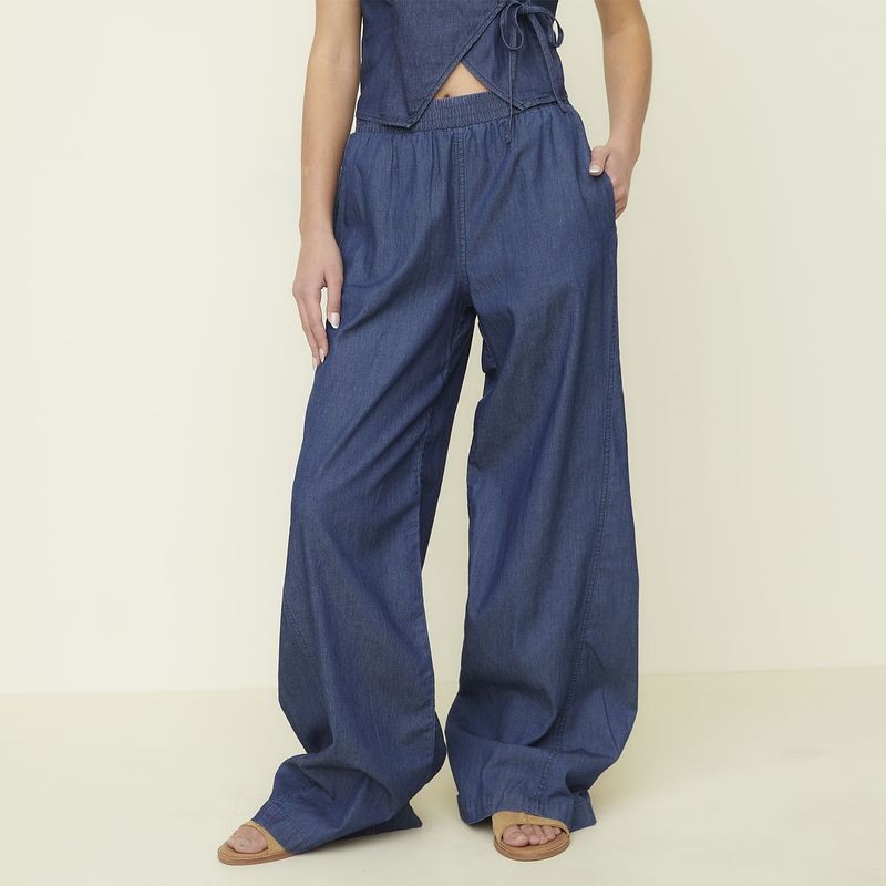 SYBILLA - Pantalon Mujer Azul Sybilla