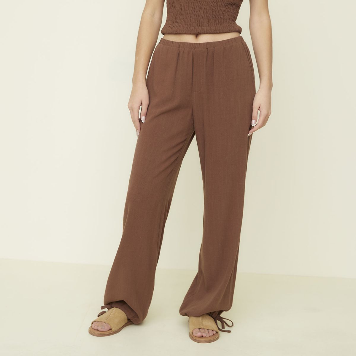 SYBILLA - Pantalon Mujer Café Sybilla