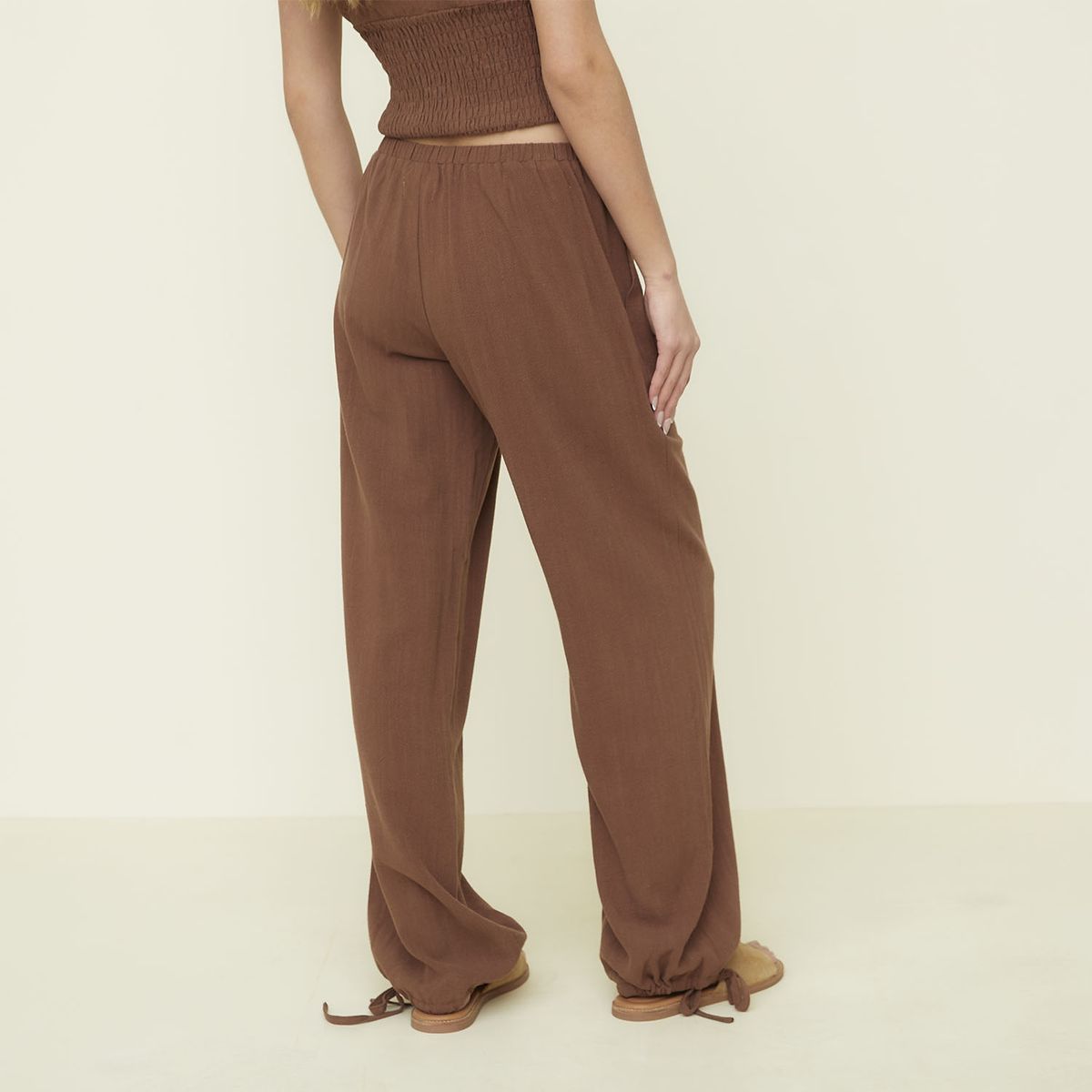 SYBILLA - Pantalon Mujer Café Sybilla