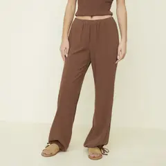 SYBILLA - Pantalon Mujer Café