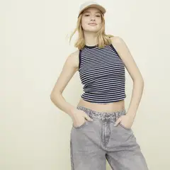SYBILLA - Polera Sin Mangas Algodón Mujer Estilo Casual