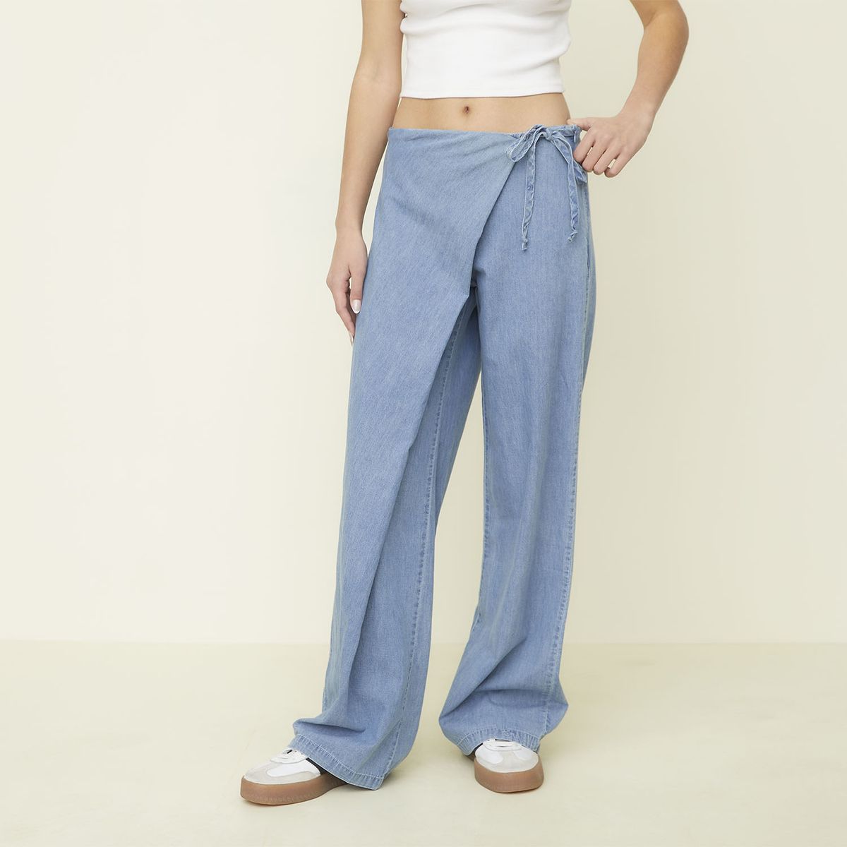 SYBILLA - Pantalon Mujer Azul Claro Sybilla