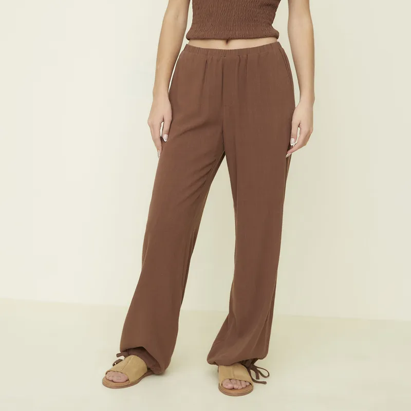 SYBILLA - Pantalon Mujer Café Sybilla