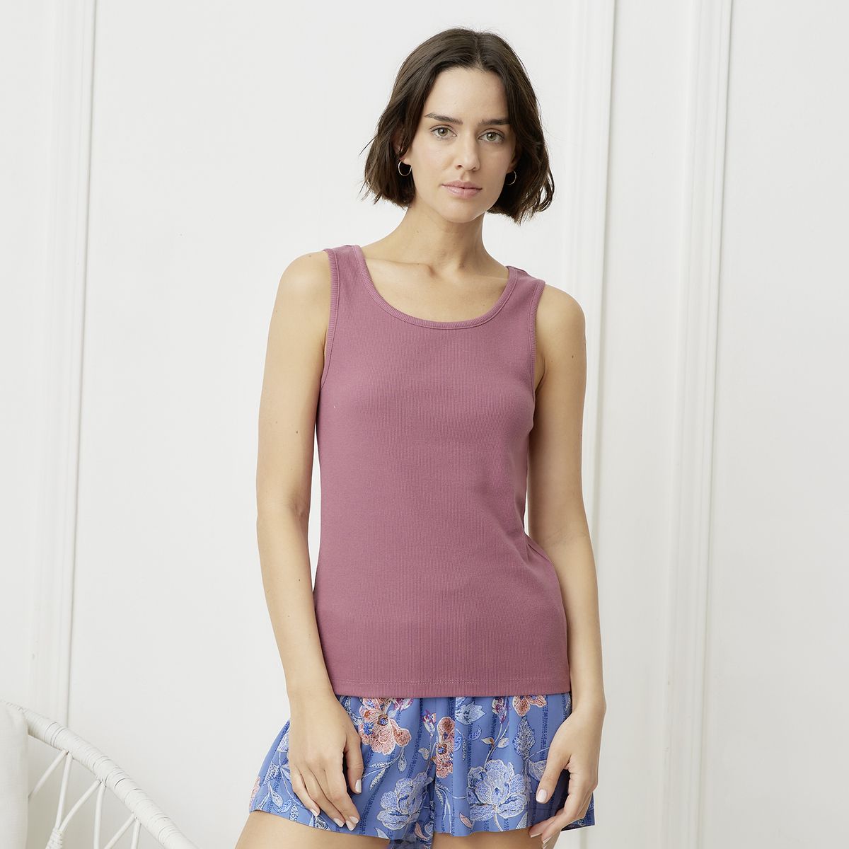 BLU - Polera de Pijama Algodón  Mujer Blu