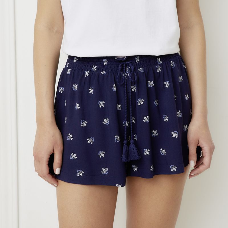 BLU - Pantalón Corto de Pijama Mujer Blu
