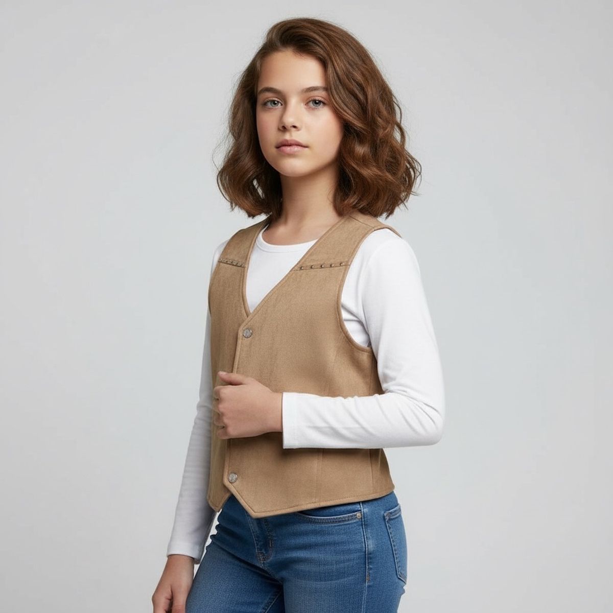 ELEVEN - Vest Suede Niña Eleven