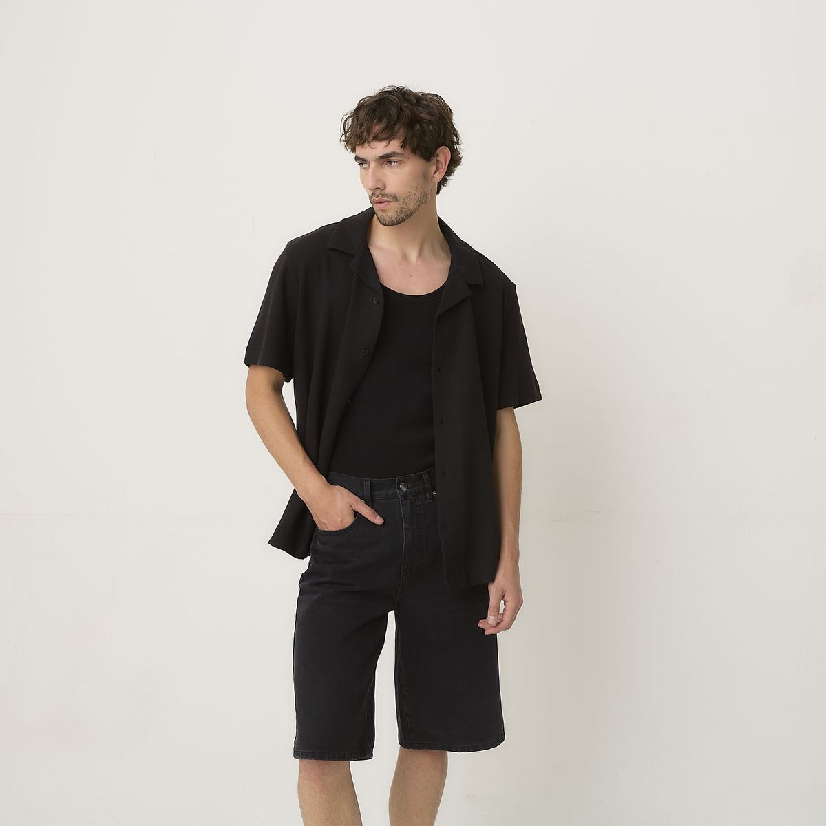 BASEMENT - Camisa Manga Corta Hombre Basement