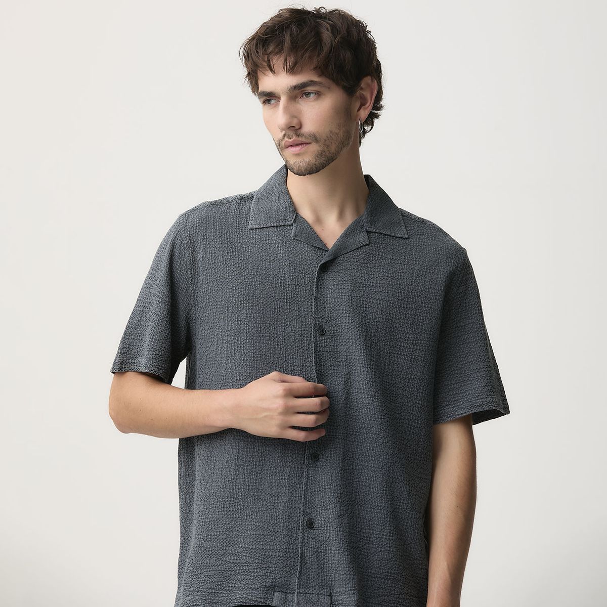 BASEMENT - Camisa Manga Corta Hombre Basement