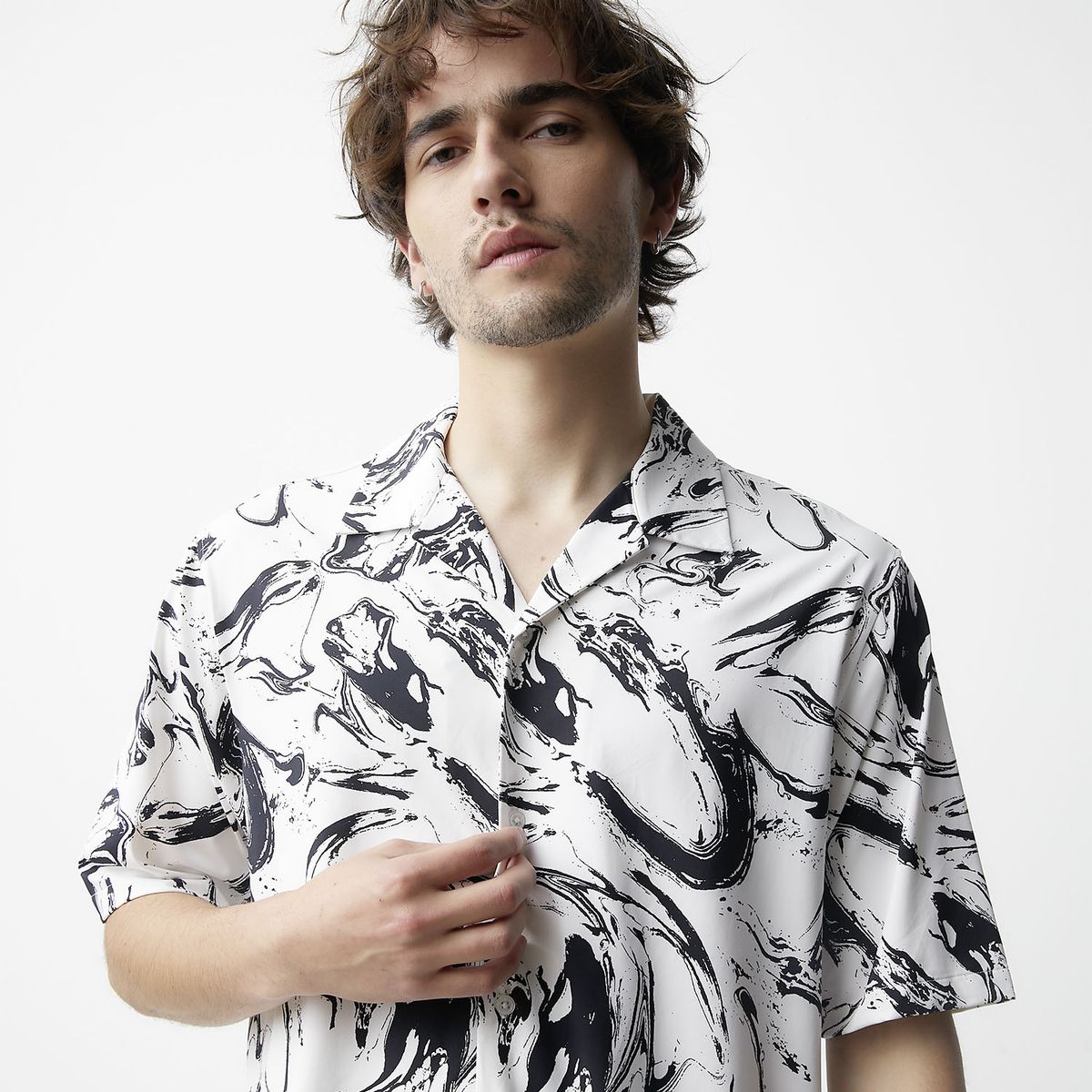 BASEMENT - Camisa Manga Corta Hombre Basement