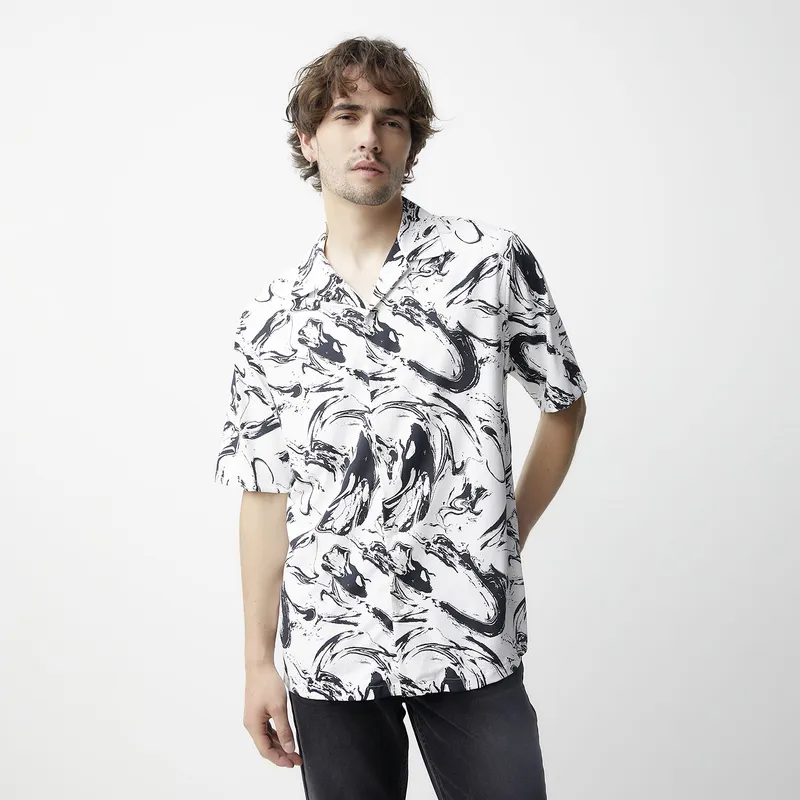 BASEMENT - Camisa Manga Corta Hombre Basement