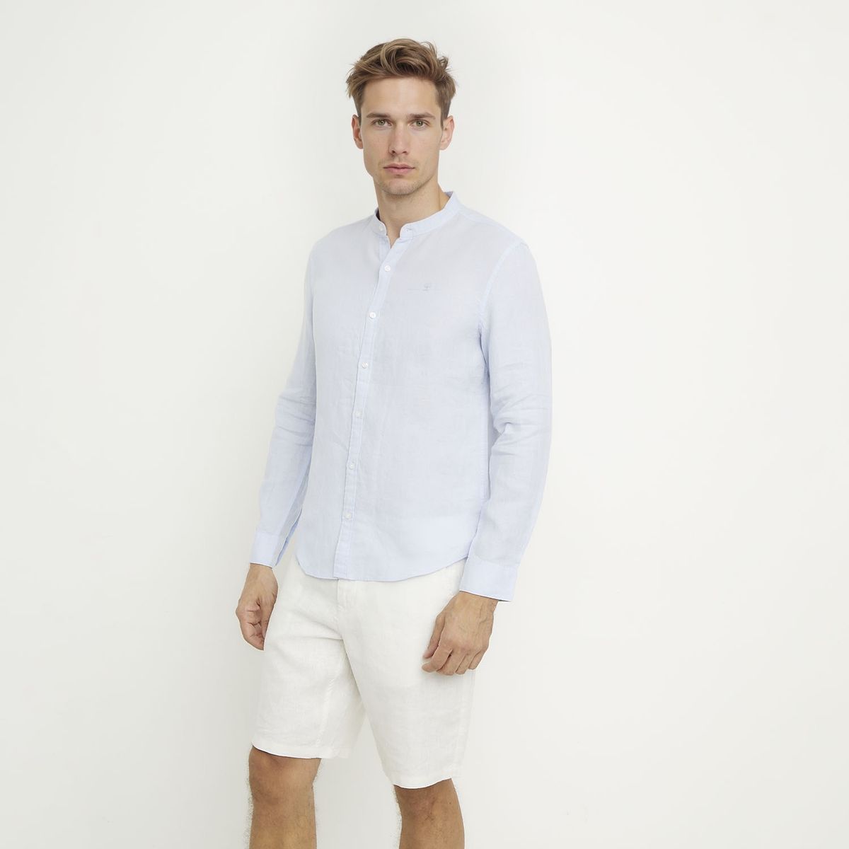 WOLF&HANK - Camisa Casual Manga Larga Lino Hombre Wolf&Hank