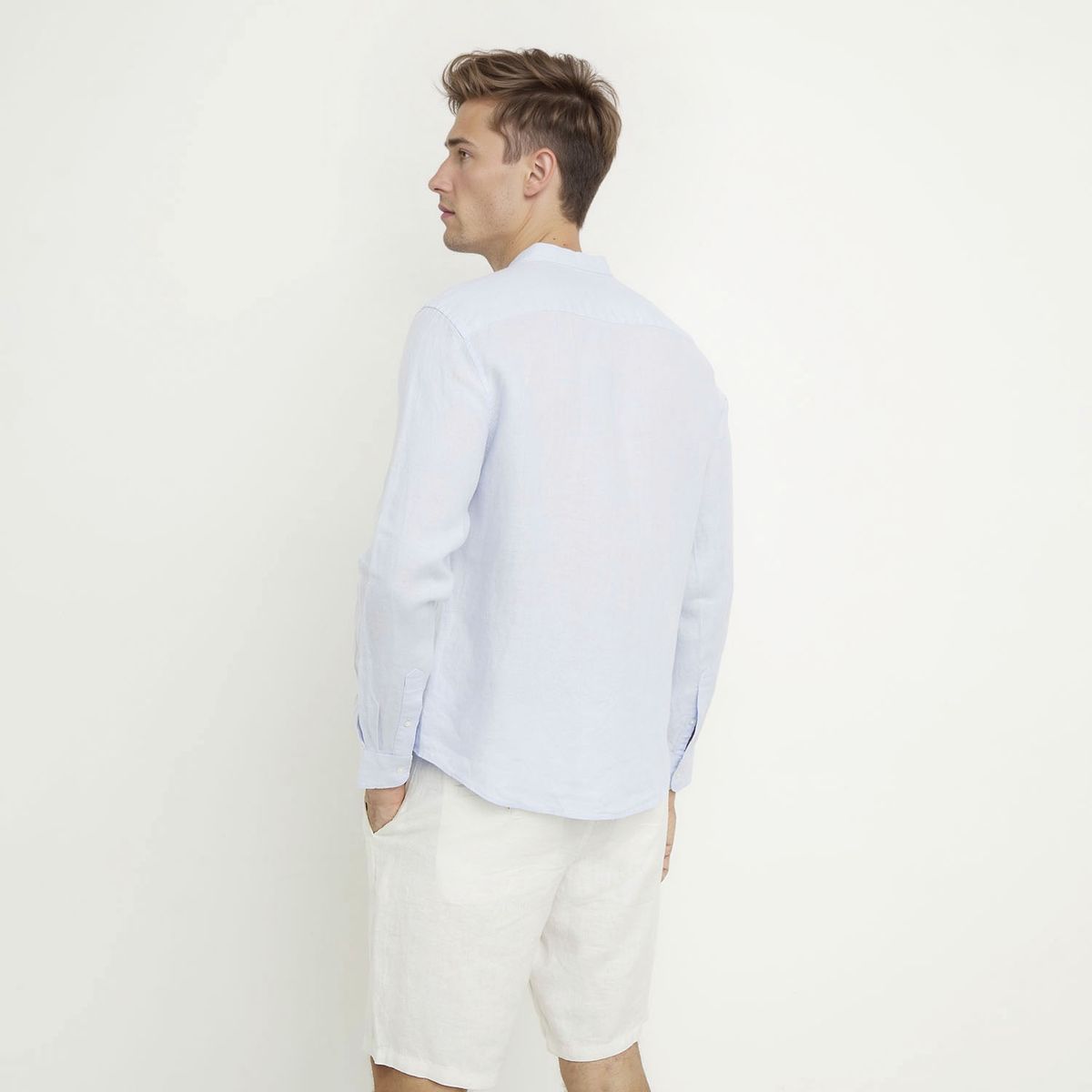 WOLF&HANK - Camisa Casual Manga Larga Lino Hombre Wolf&Hank