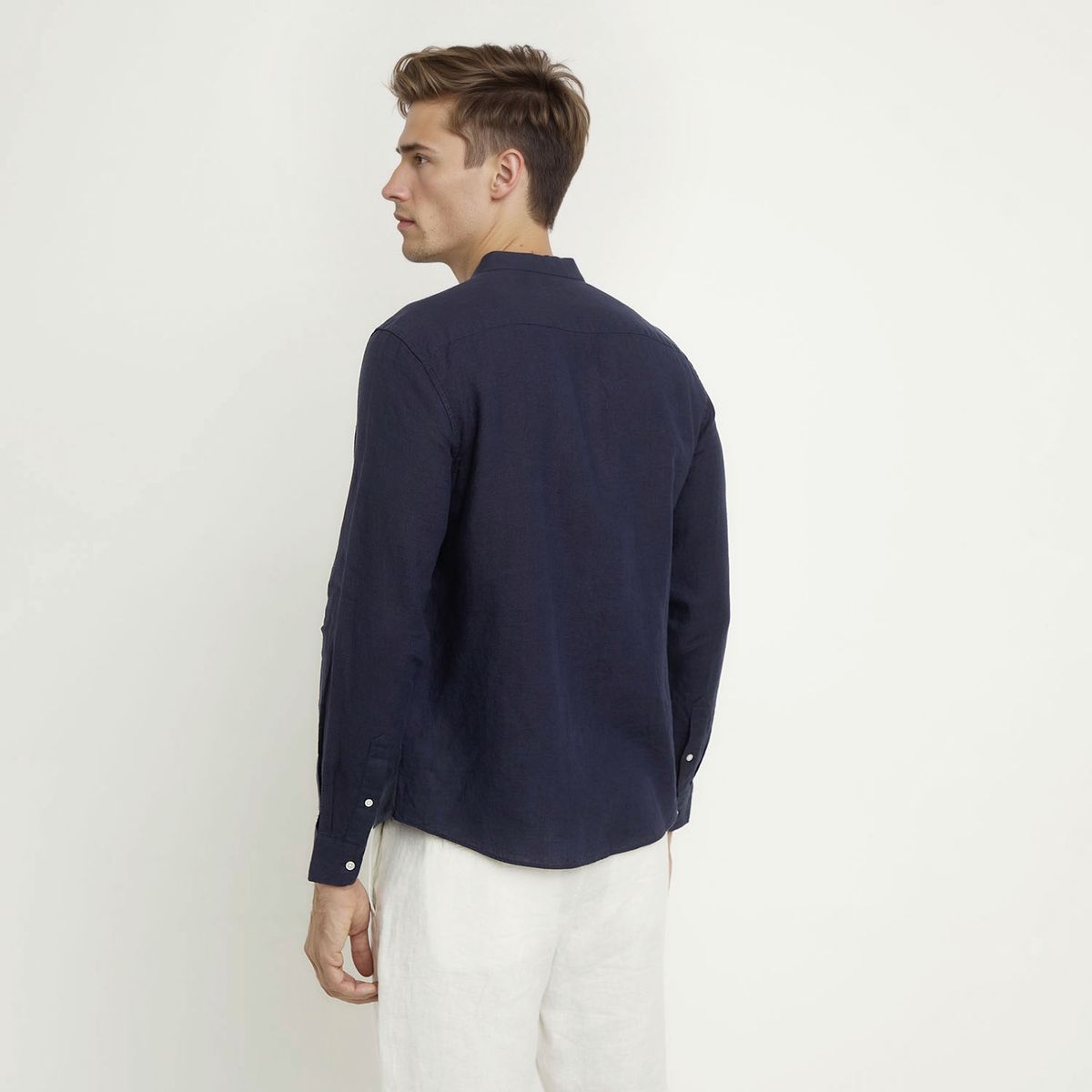 WOLF&HANK - Camisa Casual Manga Larga Lino Hombre Wolf&Hank