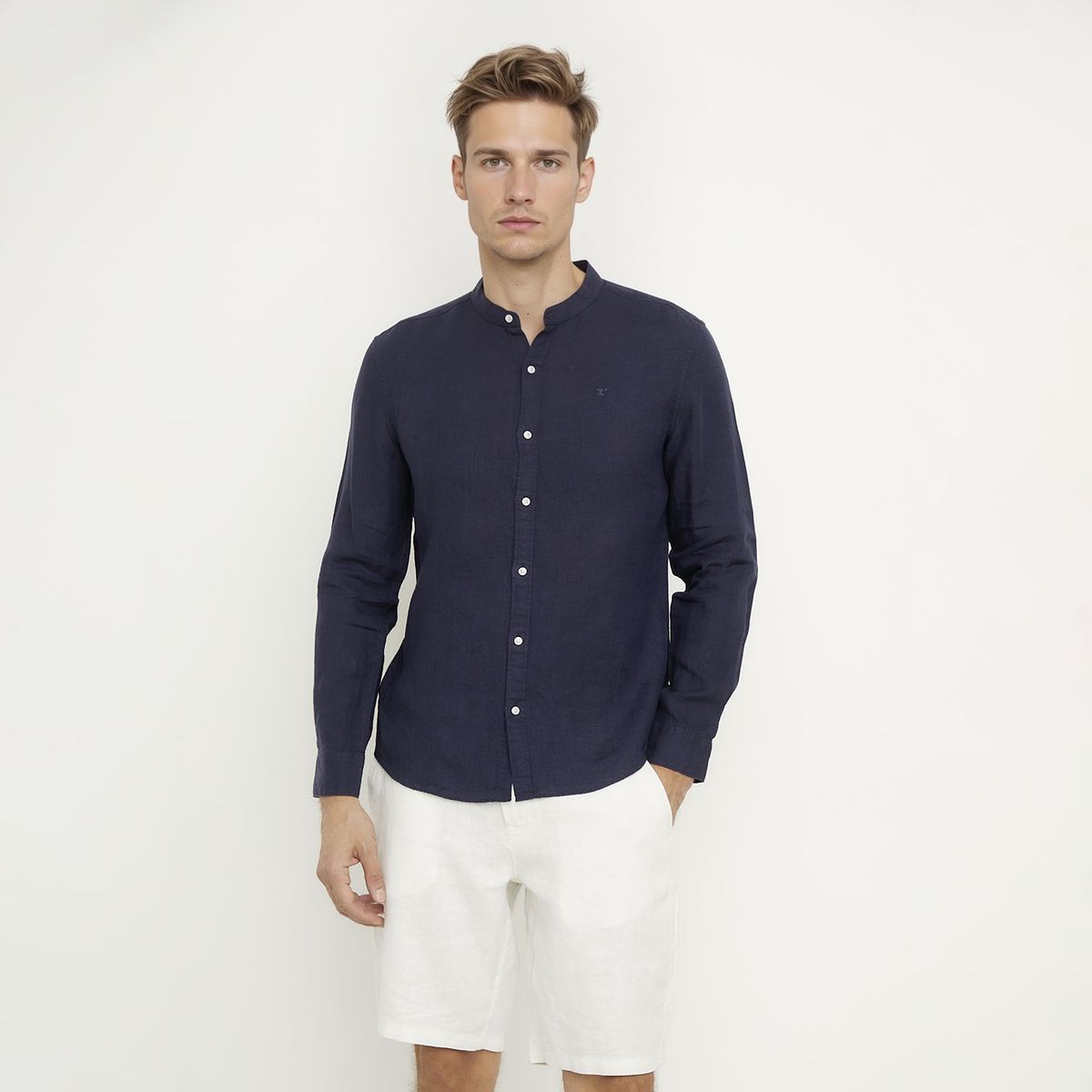 WOLF&HANK - Camisa Casual Manga Larga Lino Hombre Wolf&Hank
