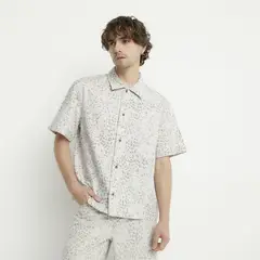 BASEMENT - Camisa Casual Manga Corta Algodón Hombre
