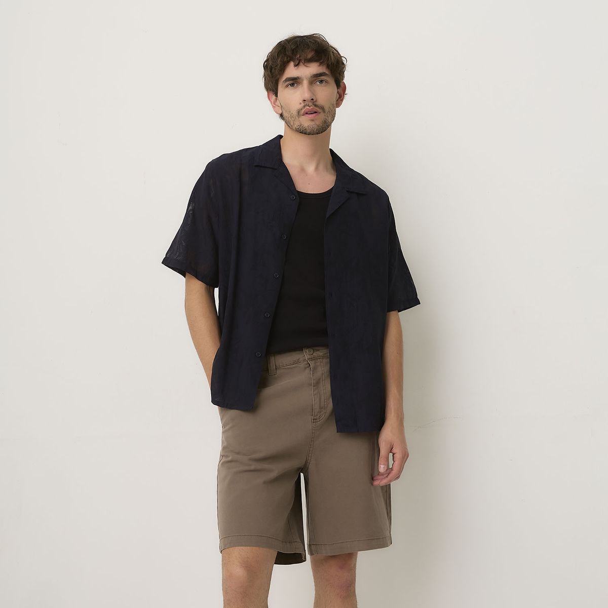 BASEMENT - Camisa Manga Corta Hombre Basement