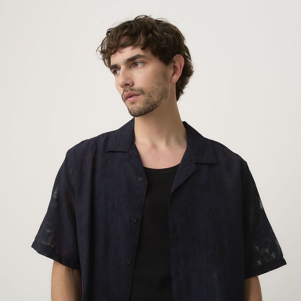 BASEMENT - Camisa Manga Corta Hombre Basement