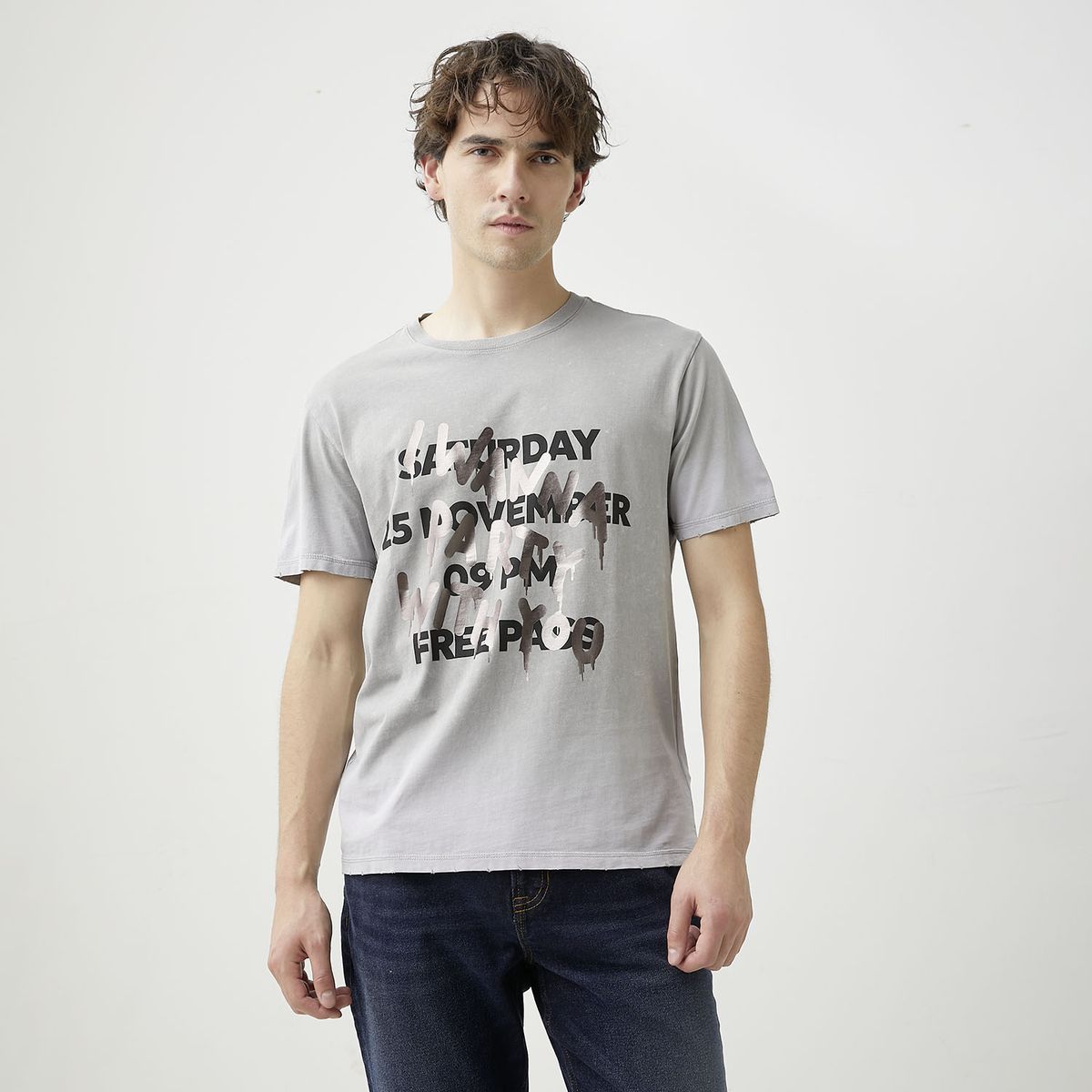 BASEMENT - Polera Manga Corta Hombre Basement