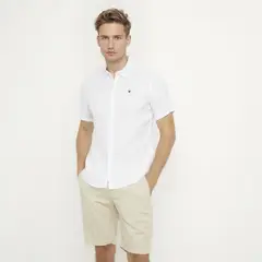 WOLF&HANK - Camisa Casual Manga Corta Lino Hombre