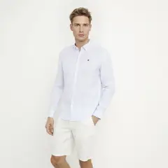 WOLF&HANK - Camisa Casual Manga Larga Lino Hombre
