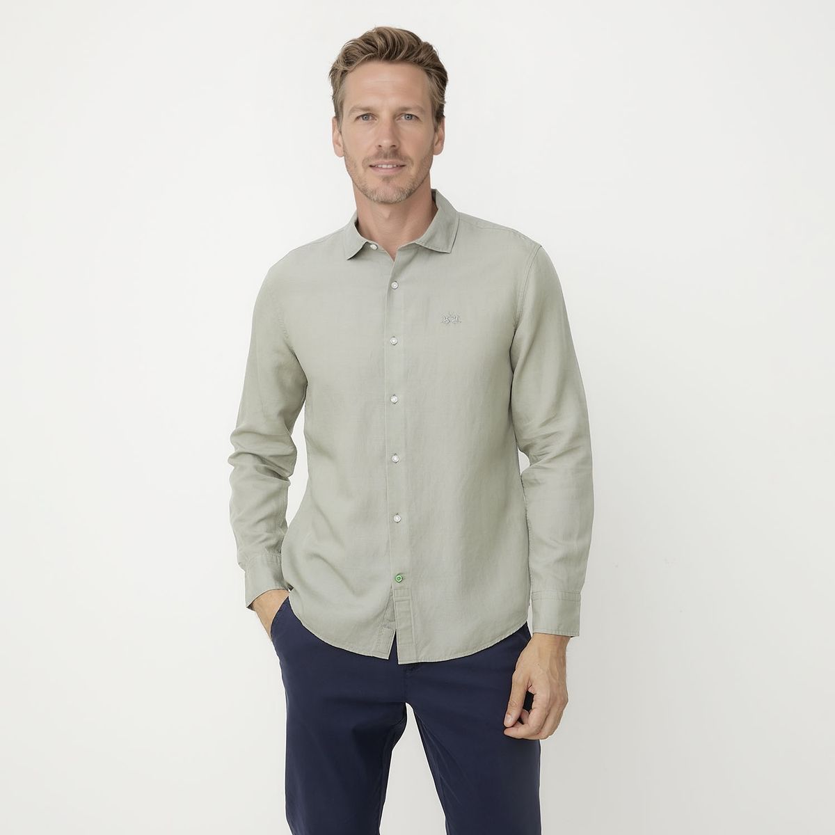 LA MARTINA - Camisa Manga Larga Lino Hombre La Martina