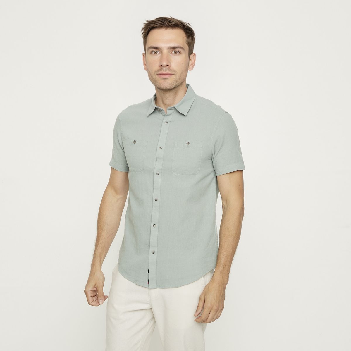 UNIVERSITY CLUB - Camisa Manga Corta Casual Hombre University Club