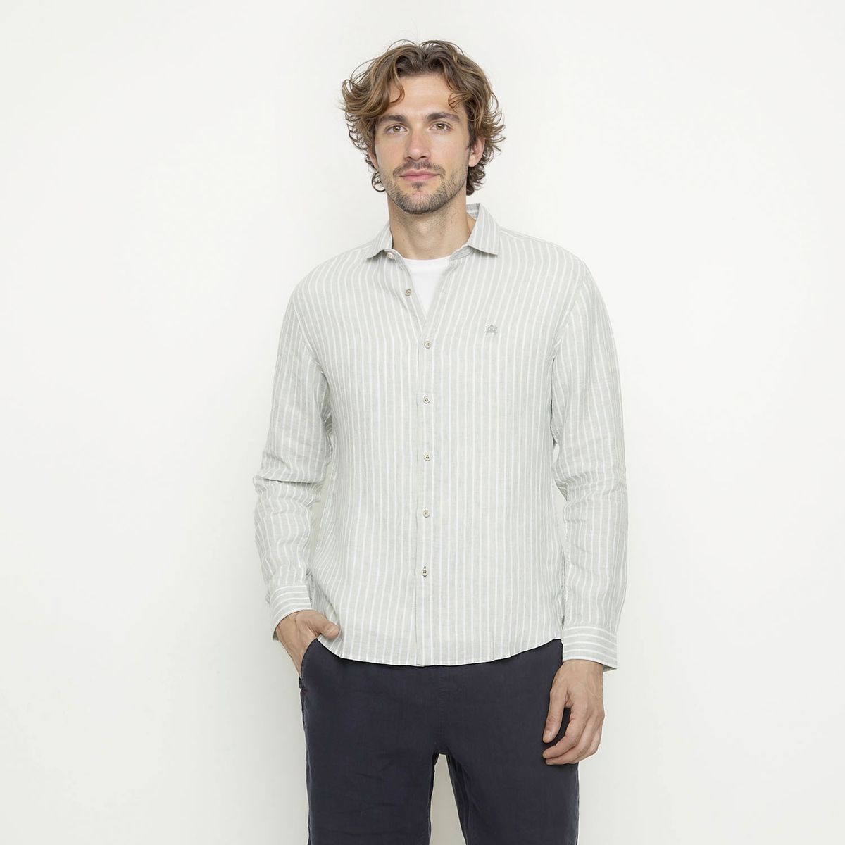 CASCAIS - Camisa Casual Lino Hombre Cascais