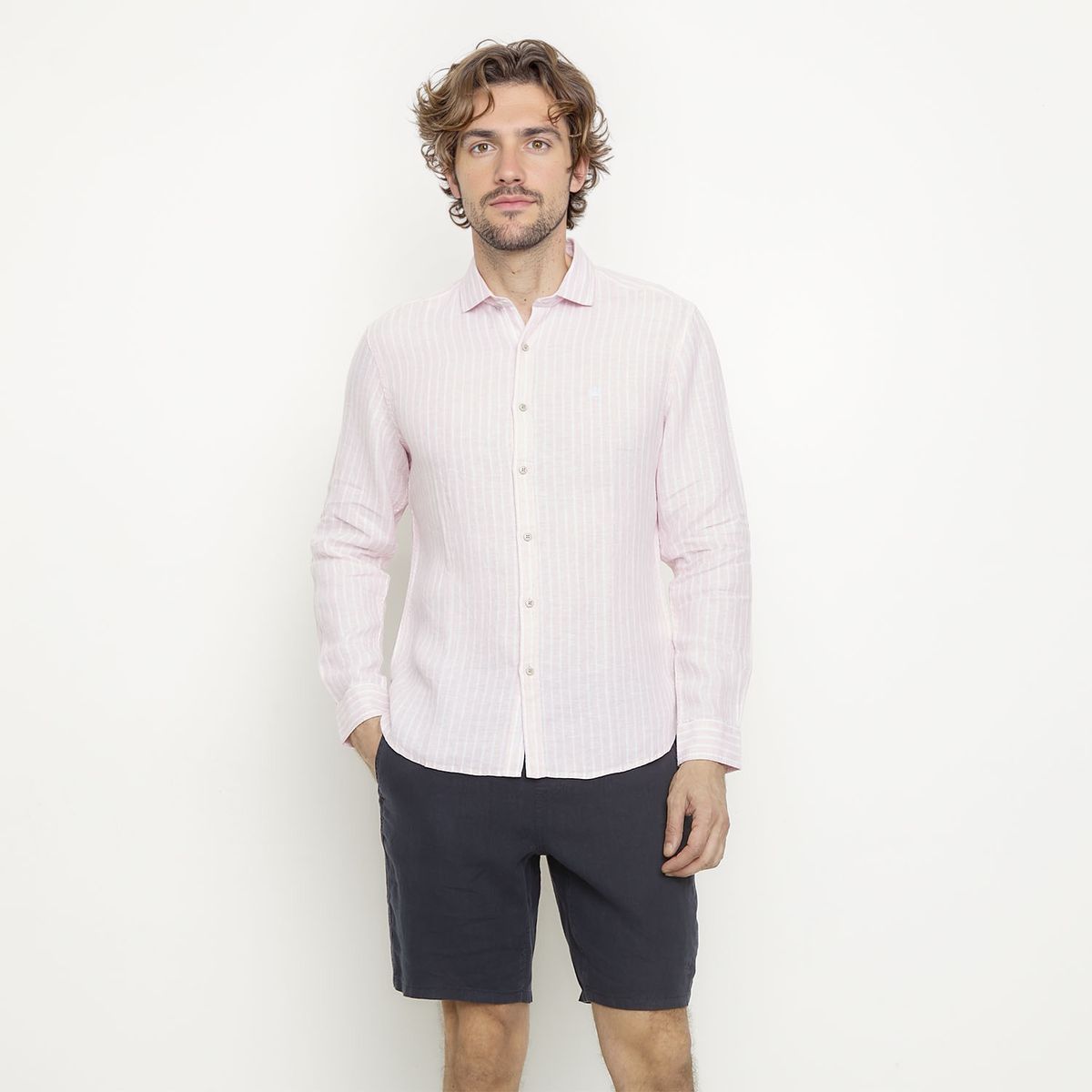 CASCAIS - Camisa Casual Lino Hombre Cascais