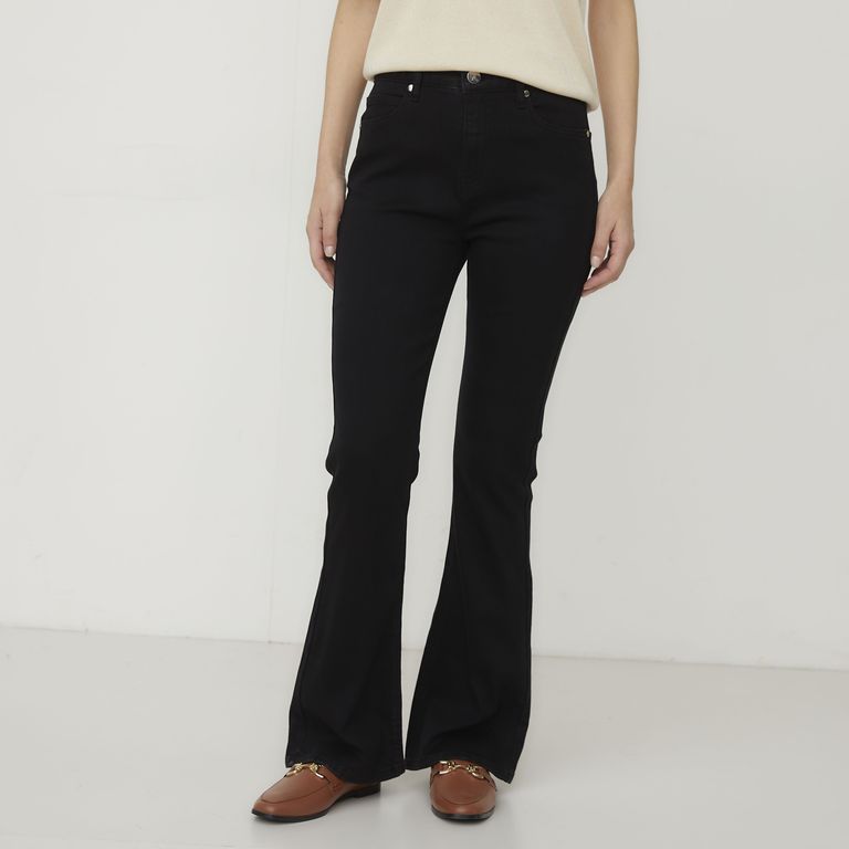 Jeans Flare Tiro Medio Mujer