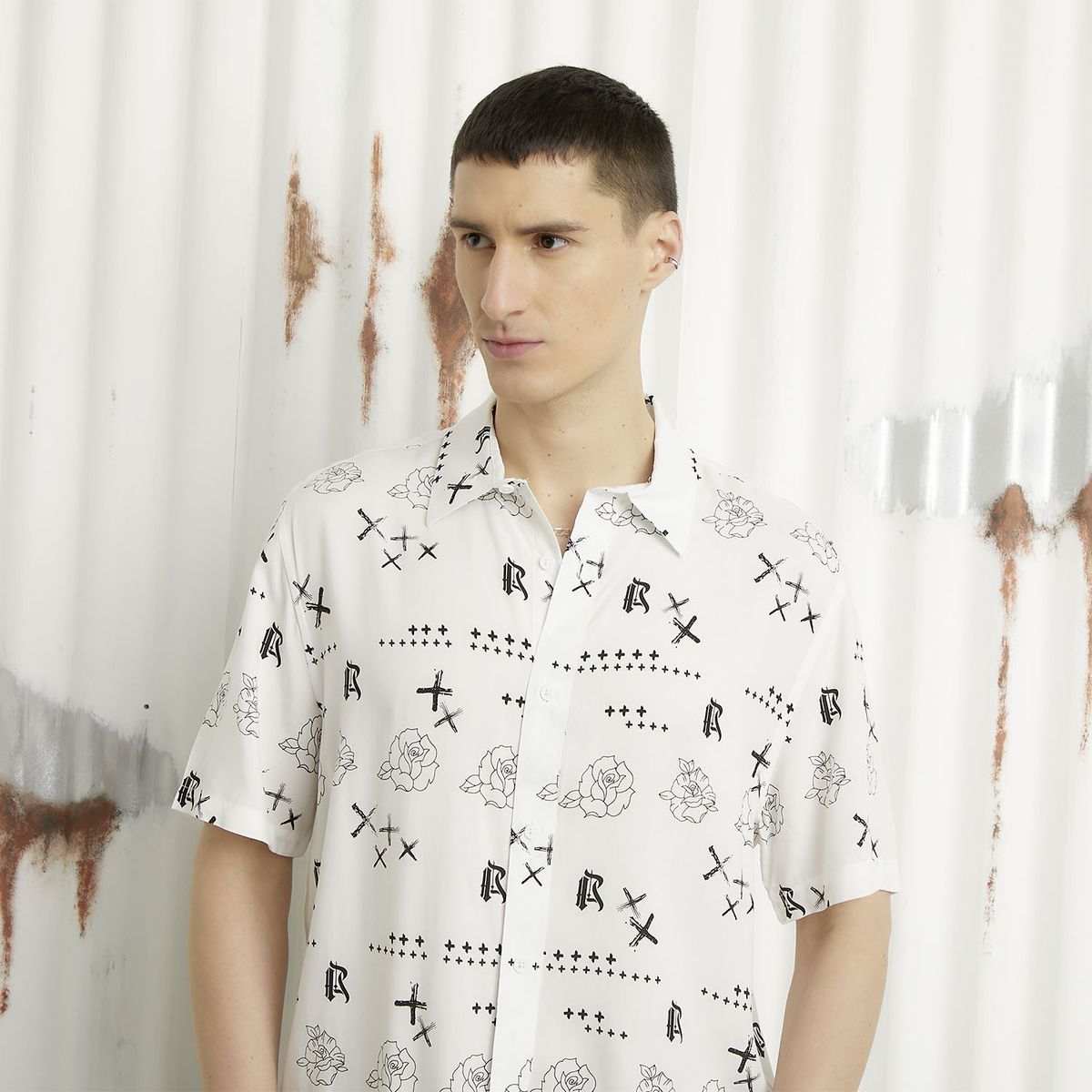 AMERICANINO - Camisa Manga Corta Casual Hombre Americanino