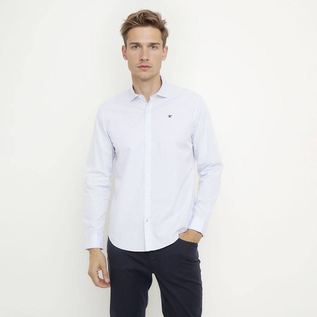 WOLF&HANK - Camisa Casual Manga Larga Algodón Hombre Wolf&Hank