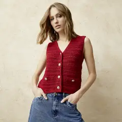 BASEMENT - Vest Algodón Mujer